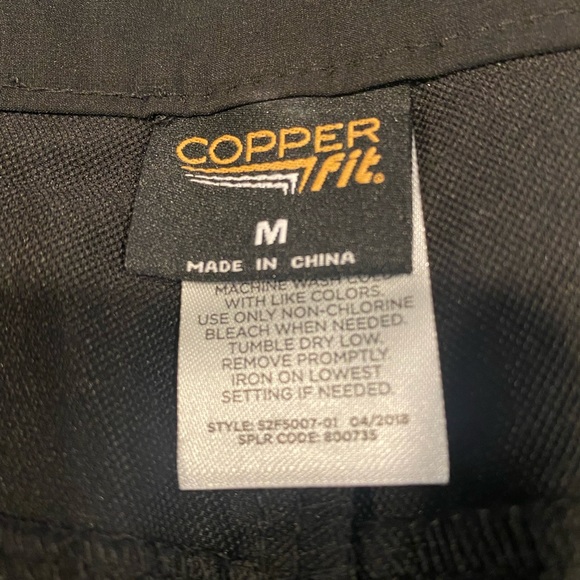 Copper Fit Men's Motion Fit Pants Black Moisture Wicking Size Medium 34x32 NWOT - Picture 10 of 11